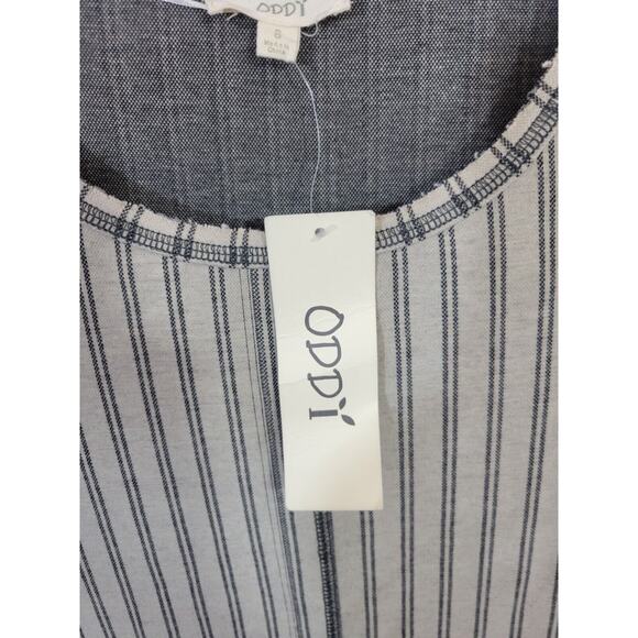 NWT Oddy Grayish Ombre Striped Hi-Low Short Sleeve Dress Women's Size Small - Picture 8 of 9